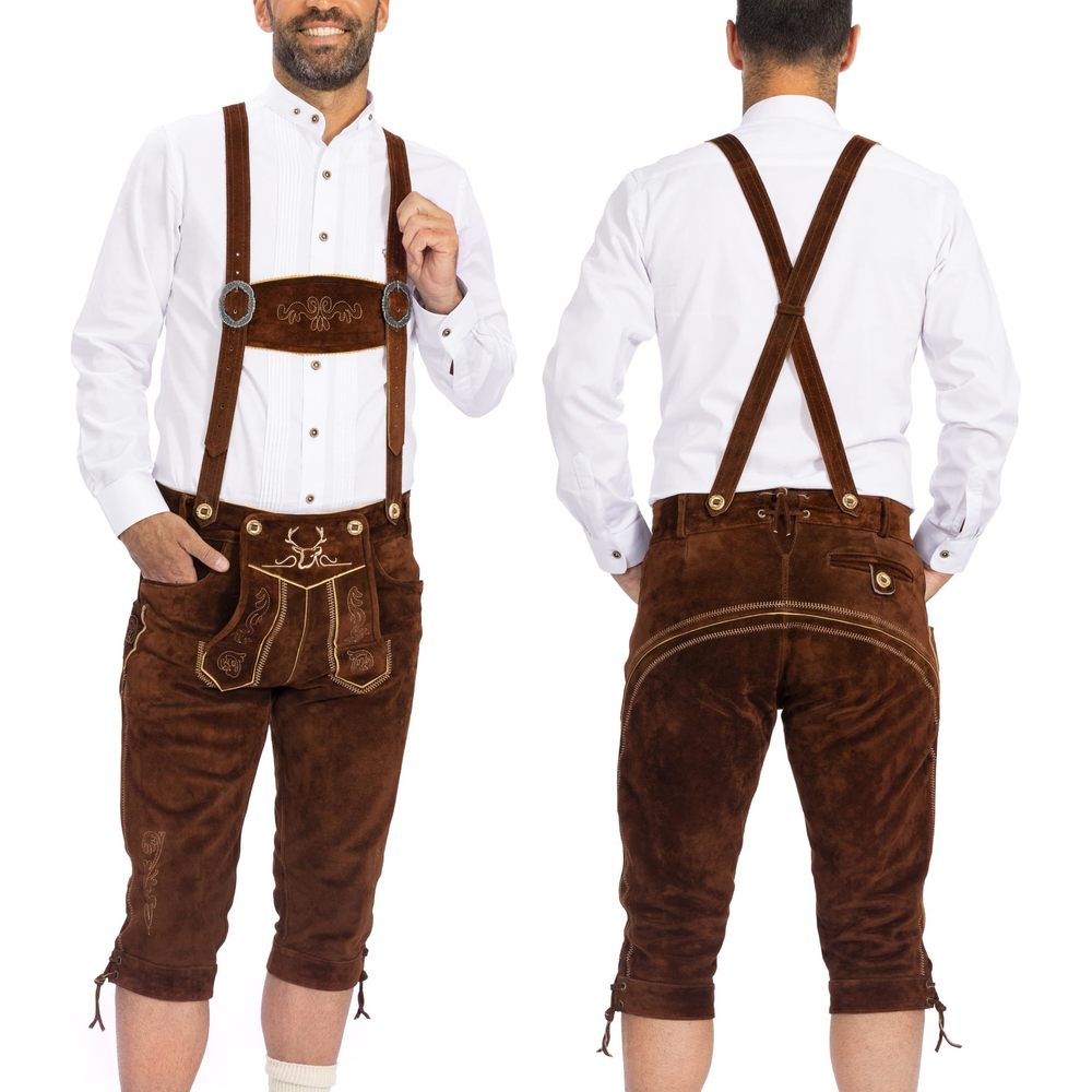 NEW OKTOBERFEST LEDERHOSEN - GENUINE LEATHER AUTHENTIC GERMAN LEDERHOSEN FO
